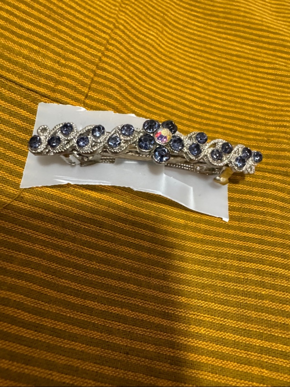 & Other Stories Silver Barrette with Blue Crystals